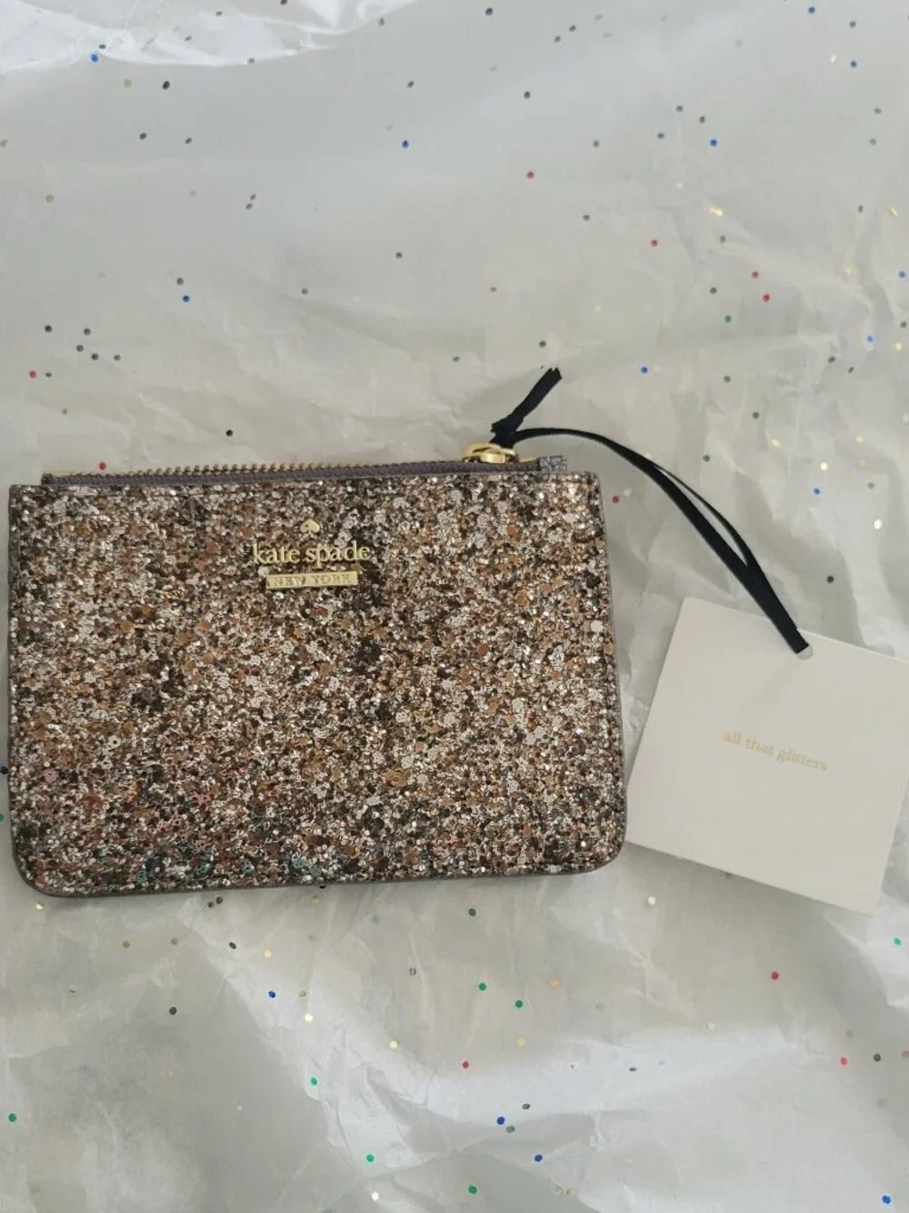 Kate Spade New York Laurel Way Glitter Bitsy Key Ring Wallet